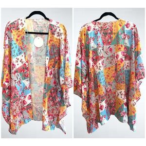 Size XL/1XL Umgee Mixed Patch Floral Print Kimono
